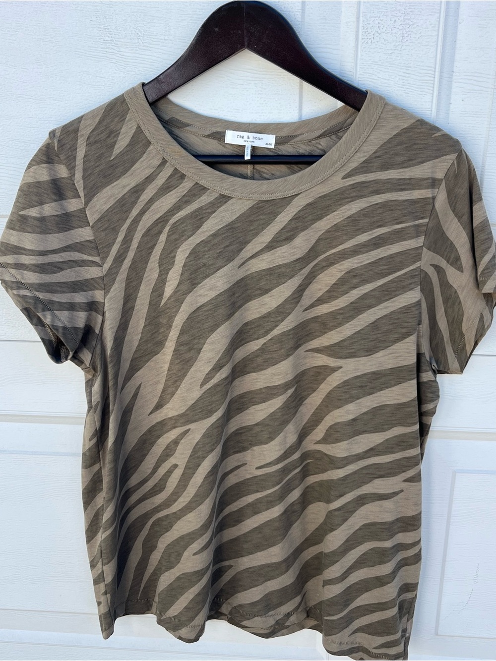 Women's Rag & Bone Animal Tiger Zebra Tee T-shirt short sleeves Top Size XL